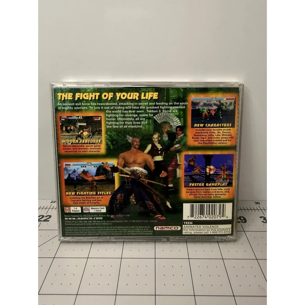 Tekken 3 (Sony PlayStation 1, 1998) PS1 Game Disc in Jewel Case SLUS-00402